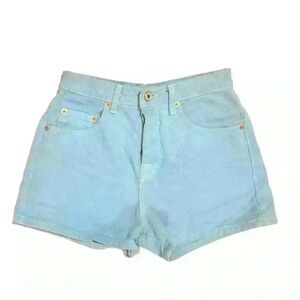 VINTAGE Y2K‎ GUESS Distressed Light Blue Cut Off Denim Shorts. Size 27
